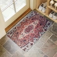 thumbnail image 4 of Retro Door Mat, 17 X 30 Inch Bohemian Light Pink Patterned Carpet Welcome Doormat Decorative Home Floor Mat, Non Slip Rubber Back and Strong Water Absorption for Outdoor Indoor Entrance Decor, 4 of 6