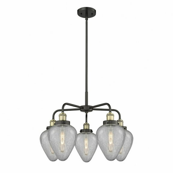 Innovations Lighting  Geneseo - 5 Light 24" Stem Hung Chandelier Black Antique Brass