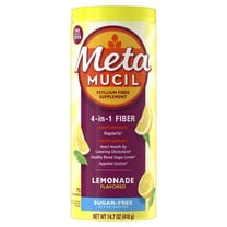 Metamucil Fiber Supplement, Fiber Powder for Digestive Health, Sugar Free Lemonade, 72 Servings