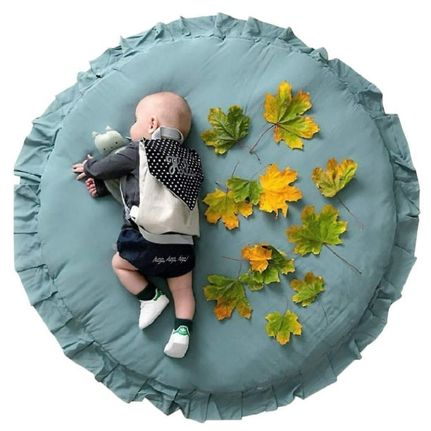 Alfombra para niños, tapete para gatear para bebés, tapetes para juegos acolchados para bebés recién nacidos, tapete para gatear de algodón, tapetes para jugar, tapete redondo para piso(d). Afortunado Sencillez