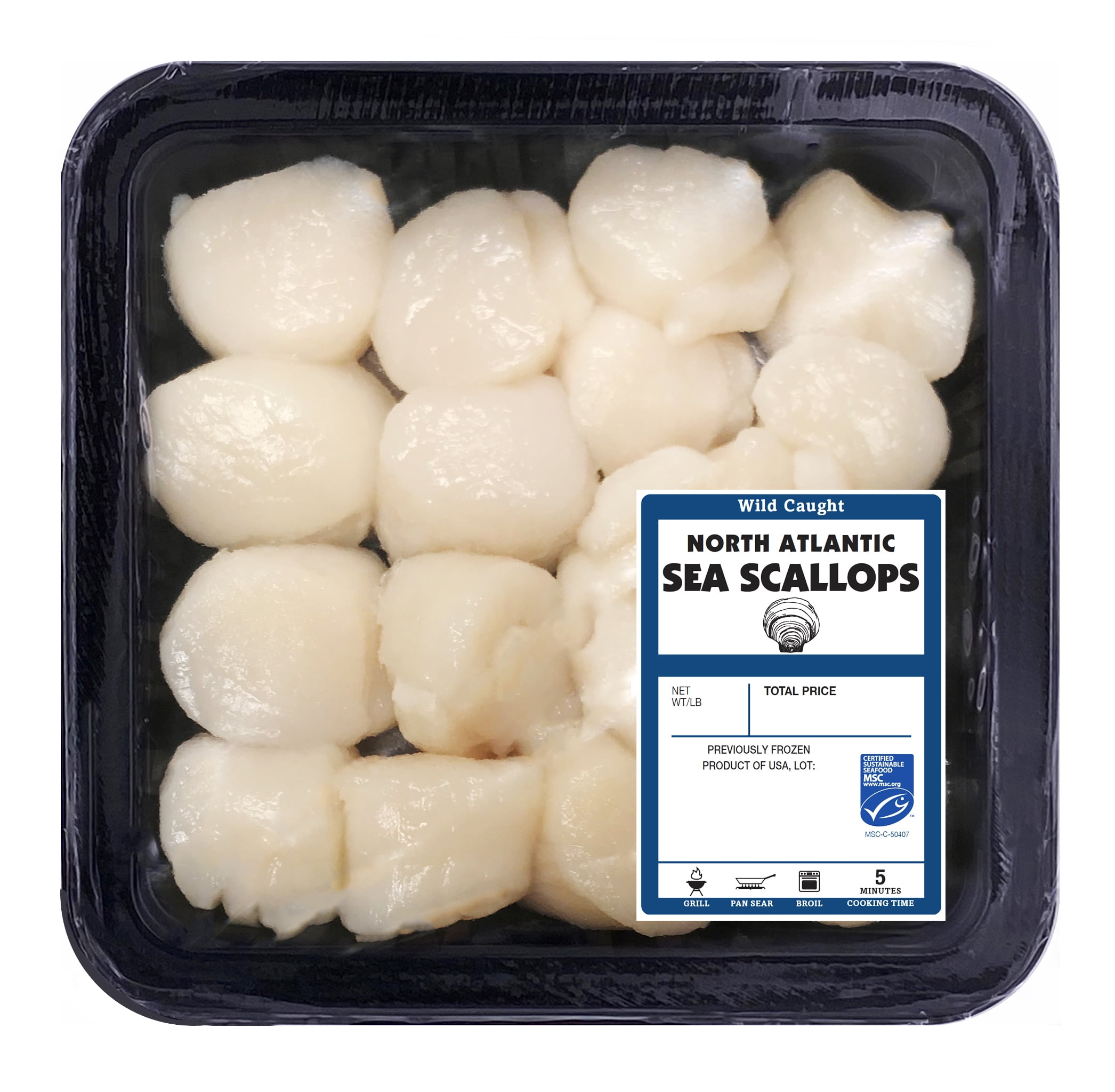 North Atlantic Wild Caught Sea Scallops, 12 oz