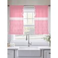 thumbnail image 5 of Vintage Anchor Texture Sheer Curtains 54 Inch Long 2 Panels, Pink White Geometric Classic Stripes Light Filtering Rod Pocket Curtains, Sheer Voile Drapes for Living Room Bedroom, 52"x54", 5 of 8