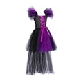 thumbnail image 3 of BLTIBY Toddler Kids Sleeveless Witch Cosplay Dresses for Girls Tulle Mesh Fancy Festival Dress Up Watermelon Red 2-3Years, 3 of 4