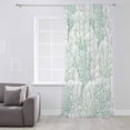 thumbnail image 3 of Sage Green Coral Coastal Semi Sheer Curtains Drapes for Living Room, Bedroom, French Doors Window 84 Inches Long, Summer Beach Seaside Nautical Rod Pocket Chiffon Curtain Drapery Voile Drape Panel, 3 of 6