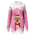 thumbnail image 4 of Christmas Skirts for Women Christmas Party Dresses Women's Christmas Lighted Deer Christmas Print Hoodie Dress, 4 of 4