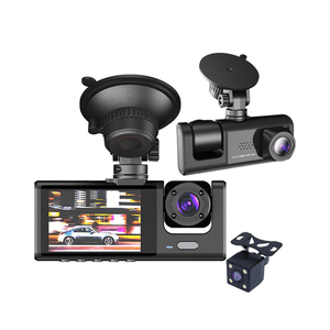3 Camera Lens Car DVR 3-Channel Dash Cam HD 1080P Front and Rear Inside Dashcam Video Recorder Night Vision