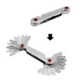 thumbnail image 3 of Ounissouiy Medidor de rosca Medidor de paso de rosca de tornillo métrico de 60 grados para herramienta de medición Herramientas y accesorios para hornear, 3 of 6