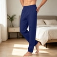 thumbnail image 5 of Zynoxe Men's Straight Leg Pants Comfort Elastic Waist Lounge Pants for Men Lightweight Home Work Casual Trousers Versatile Solid Color Long Pants with Side Pockets XL, 5 of 7