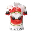 thumbnail image 2 of Daiia Watermelon Gnome Pattern Men’s Polo Shirts,Solid Deck Shirt,Classic Fit, Breathable Cotton Polo for Casual and Sport Wear-Large, 2 of 7