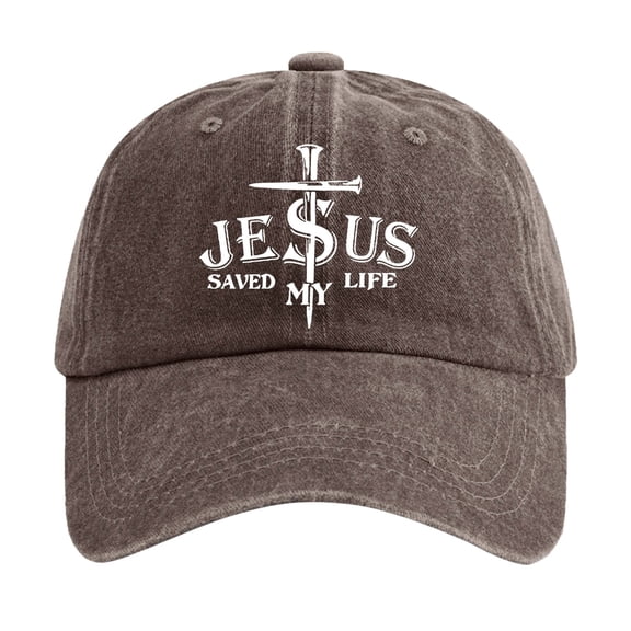 Baseball Caps For Men Women Washed Cotton Baseball Cap With Jesus Cross Print Adjustable Religious Unisex Hat For Coffee A