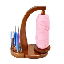 Yarn Holder Magnetic with Tool Organizer – Walnut Yarn Holder for Crochet and Knitting by Artowell