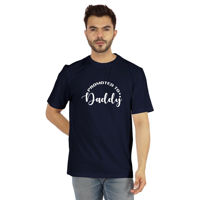 Inkmeso Men's Graphic Printed Promoted To Daddy€ Tshirt Crew Neck Tee For First Time Daddy