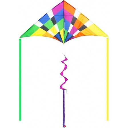 Delta Rainbow Checker Kite 2M
