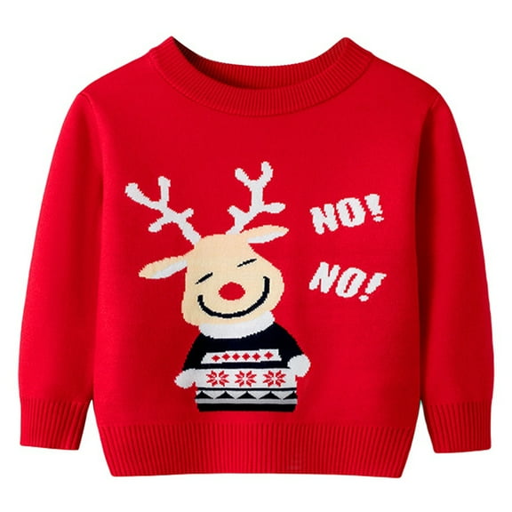 URMAGIC Long Sleeve Funny Elk Sweater Christmas Tops for Toddler Little Boy Girl