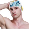 thumbnail image 3 of Wekity Swimming Cap Snowman Winter Snowflakes Unisex Adult Wekity Polyester, 3 of 4