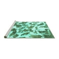 thumbnail image 2 of Ahgly Company Machine Washable Indoor Rectangle Abstract Turquoise Blue Modern Area Rugs, 6' x 9', 2 of 4