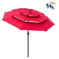 thumbnail image 2 of 9Ft 3 Tier Patio Umbrella,Outdoor Umbrella with Crank & Tilt,Market Umbrella with Wind Vents,Water Resistant,UV Protection 40+,Canopy Umbrella for Patio/Garden/Pool/Table, 2 of 6