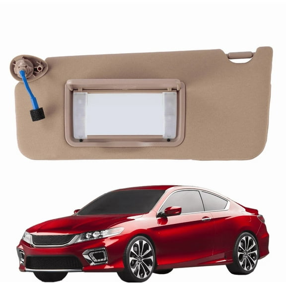 Driver Left Side Ivory Sun Visor with Mirror Light Fit for Honda Accord 2013-2017 Replace 83280-T2F-A52ZA