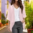thumbnail image 2 of Bwdbhd Women's 3/4 Sleeve Cropped Cardigans Sweaters Jackets Open Front Short Shrugs for Dresses Pink,XL, 2 of 4
