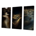 thumbnail image 3 of Designart "Concentric Sunlight Golden Waves II" Abstract Shapes Wall Art Set Of 3 - Transitional Gold Gallery Set For Office Decor, 3 of 6