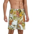 thumbnail image 2 of Bixox Men's Ducks and Flowers printed lightweight casual shorts, soft sleep shorts with pockets., 2 of 7
