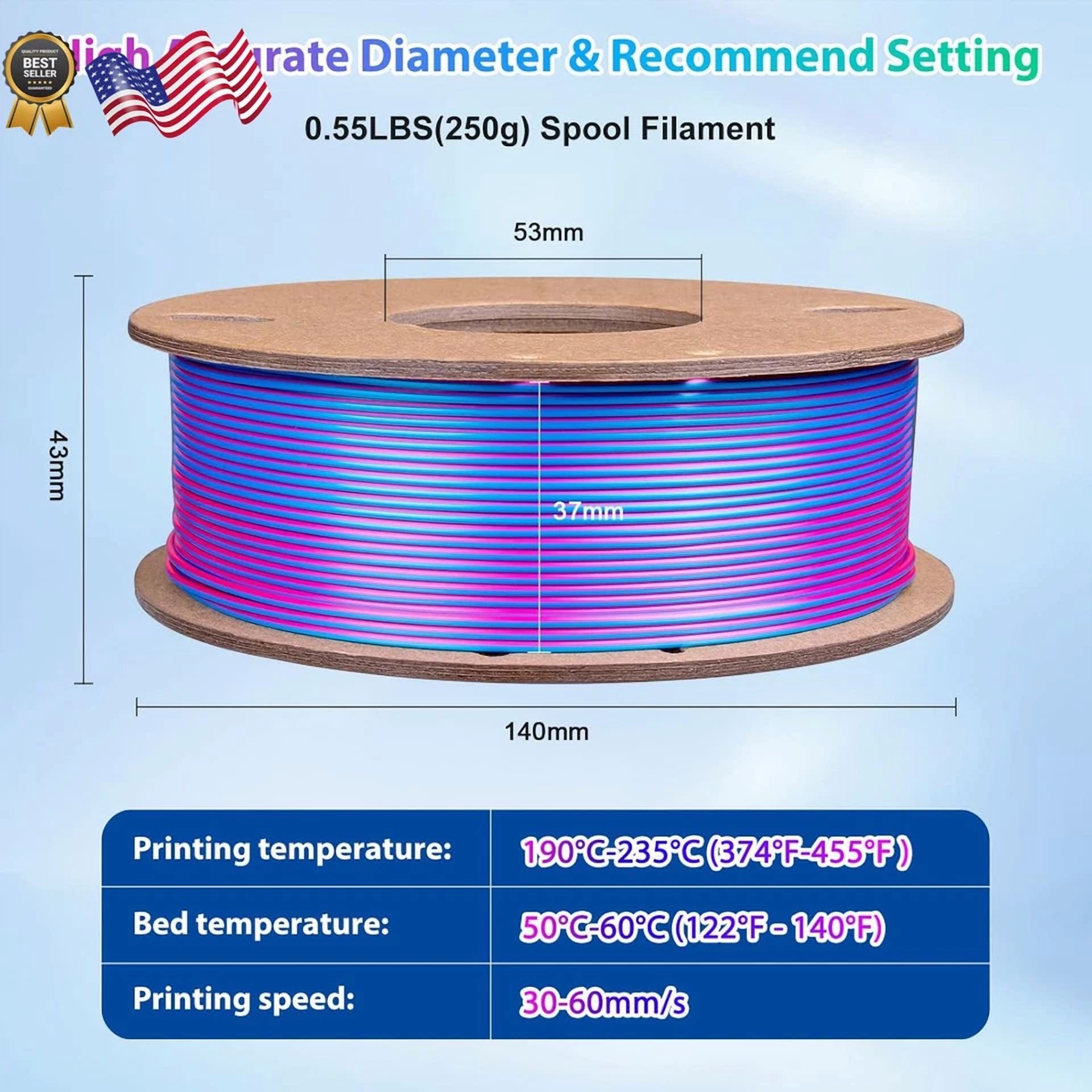 BUTTERFLY- Silk Pla 3D Printer Filament Triple Color Silk Pla Filament 1.75Mm 3D Printing F
