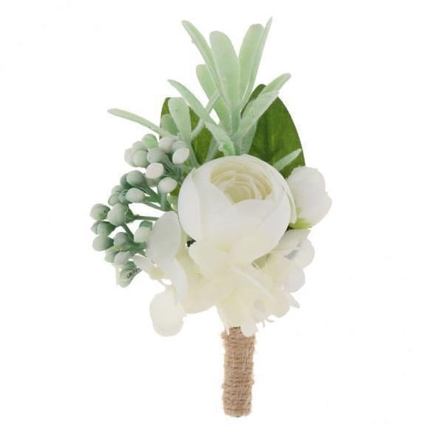 20x Artificial Boutonniere Ramillete de Tela de Seda para Novios de Boda Damas de Honor Fiesta de Graduación Decoración de Boda
