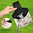 thumbnail image 4 of Haosy Orchid Flower and Butterfly Golf Mallet Putter Cover Strong Magnetic Leather Golf Club Headcover Closure, 4 of 7