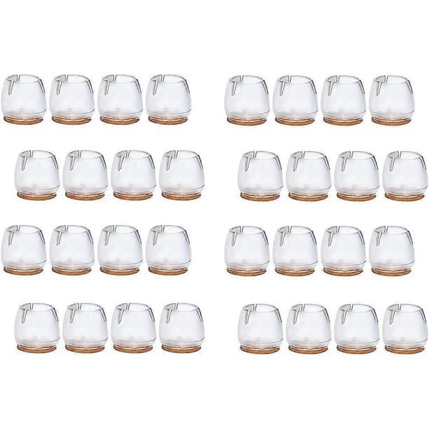12-17MM(transparent)32pcs for Furniture Chairs Chair Leg Covers Chair Leg Protector Rubber Chair Leg Covers Round Leg Covers