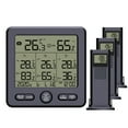 thumbnail image 1 of Digital Wireless Indoor Outdoor Thermohygrometer with 3 Remote Sensors 98ft/ 30m Backlight & Alarm Calibration Function Temperature Humidity Monitor with 3 Transmitters Weather Stations for, 1 of 7