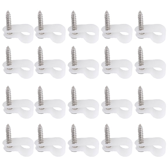 WRISTBIQUE Wire Clip Cable Tie Plastic White Set