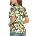 thumbnail image 3 of Honeii Jungle Animals Print Women's Classic V-Neck T-Shirt,Womens Fashion Tops,Stylish Everyday Top for Women, Casual Summer Spring Outfits Clothes-3X-Large, 3 of 5