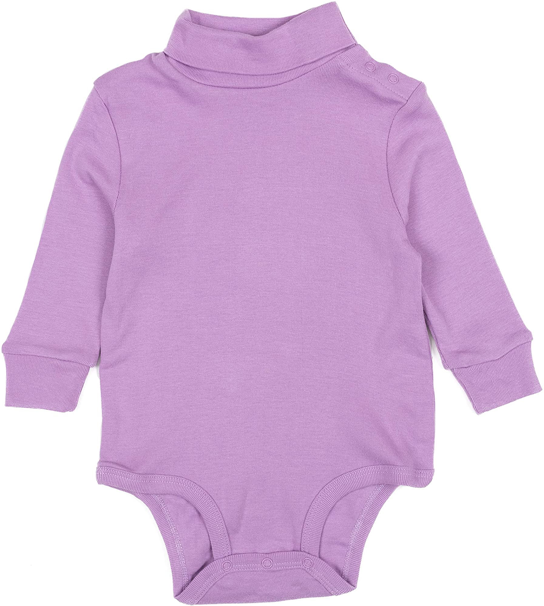 Leveret Baby's Toddlers Light Blue Solid Turtleneck Bodysuit 100% Cotton 6M-2Y 