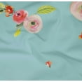 thumbnail image 4 of oneOone Organic Cotton Poplin Twill Fabric Leaves & Peach Floral Watercolor Printed Craft Fabric BTY 42 Inch Wide, 4 of 4