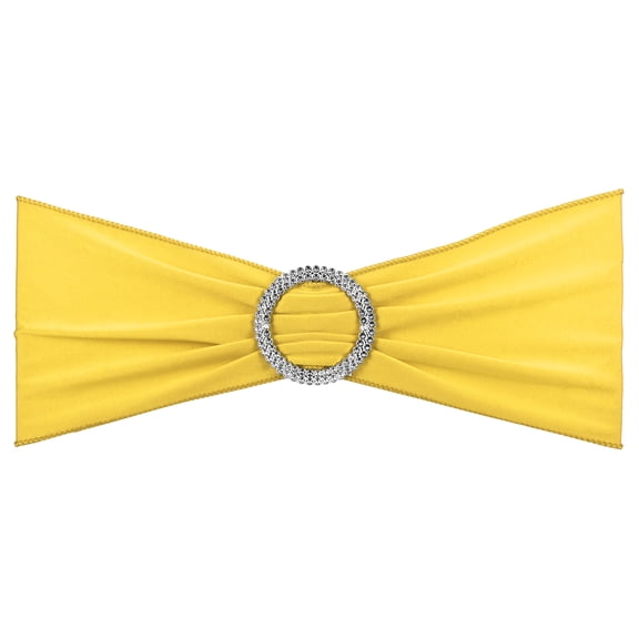 Uxcell 14"x5" Fajas de Silla Estiradas con Lazos, Bandas de Silla con Hebilla Deslizante Amarillo, Paquete de 10