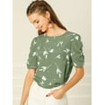 thumbnail image 2 of INSPIRE CHIC Women's Elegant Shirred Short Sleeve Regular Fit Floral Top, 2 of 4