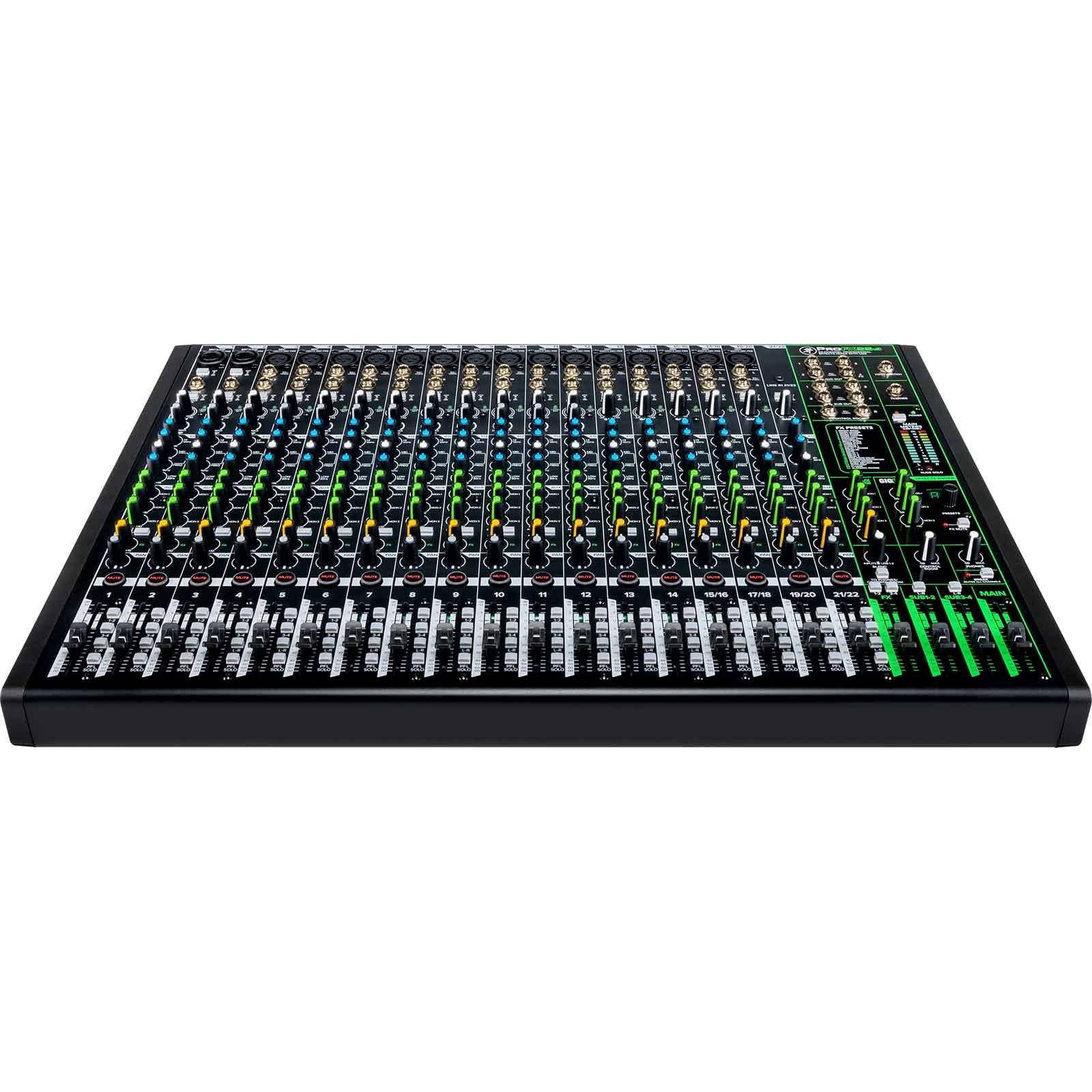 Mackie ProFX22v3 22 Channel 4-bus Professional Effects Mixer with Gator Cases Gear Bag Package