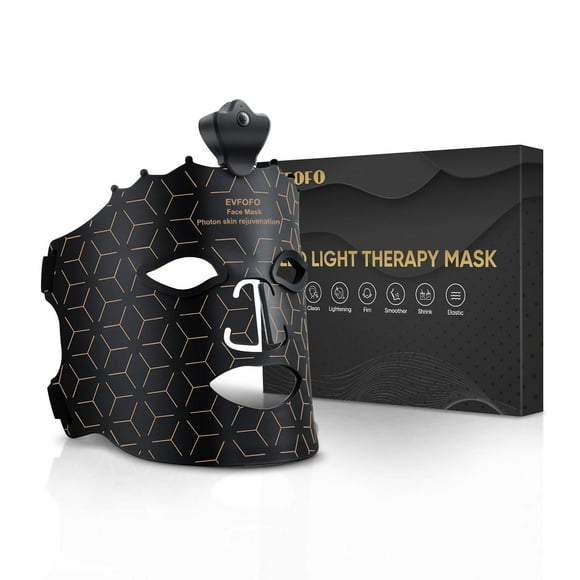 Evfofo Red Light Therapy Mask For Face 7 Colors Led Face Mask Light Therapy At Home Led Face Mask Light Therapy Black