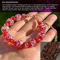 thumbnail image 4 of Glow in The Dark Firefly Beads Bracelet, Handmade in USA, Lily Flower Luminous Murano Glass Beads Jewelry (Red), 4 of 8