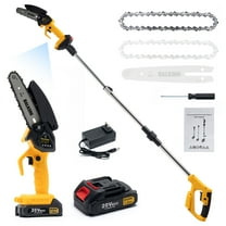 2-in-1 Cordless Pole Saw, Electric Chainsaw With 5.25 ft Telescopic Pole, 6 INCH, 1*1.5Ah Lithium Battery, Quick-Change Chain Heavy-Duty Metal Construction