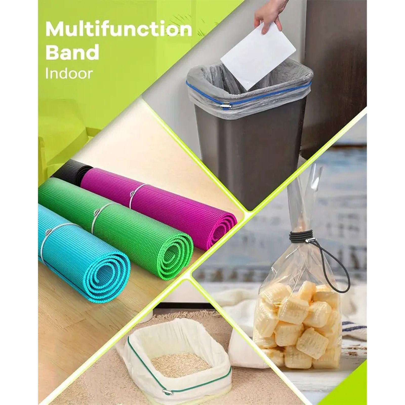 CMYYNNA 6pcs Trash Can Bands Adjustable Rubber Garbage Trash Can Bands Elastic Trash Trash Can Bag Holder Trash Can Bungee Cord Elastic Trash Can Strap