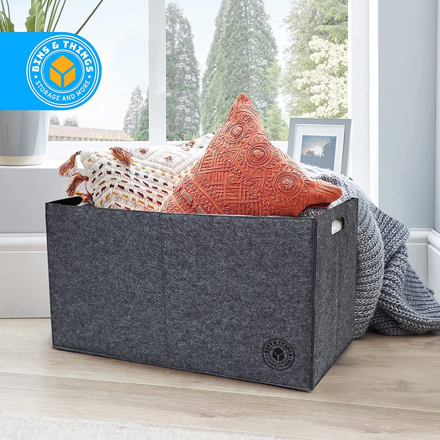 Large Felt Storage Bins (Set Of 2)