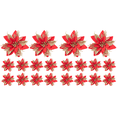 thumbnail image 1 of Flor de Pascua artificial con purpurina de 5,51 pulgadas para decoración de árboles () oro rojo 10 Uds., 1 of 2
