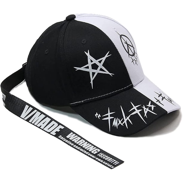 Gorra De Béisbol Graffiti Unisex, Sombrero Snapback Al Aire Libre para Niños K-pop Sombrero Hiphop Blanco Negro, Sombrero De Papá, Sombrero De Camionero para Hombres Mujeres Sin Anillo De Hierro