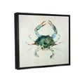 thumbnail image 3 of Stupell Industries Blue Sea Crab Over Beige Soft Watercolors Jet Black Framed Floating Canvas Wall Art, 16x20, by Melissa Hyatt LLC, 3 of 5
