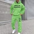 thumbnail image 5 of Aihuaihua Mens Christian Sweatsuit 2 Piece Fall Fashion Casual Outfits Jesus Print Hooded Sweatshirt and Baggy Jogging Pants Green L, 5 of 5