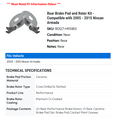 thumbnail image 2 of Rear Brake Pad and Rotor Kit - Compatible with 2005 - 2015 Nissan Armada 2006 2007 2008 2009 2010 2011 2012 2013 2014, 2 of 2