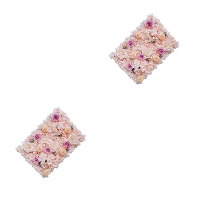 Panel de pared de flores de seda artificial Minnieouse fondo floral Rosa 2Conjunto