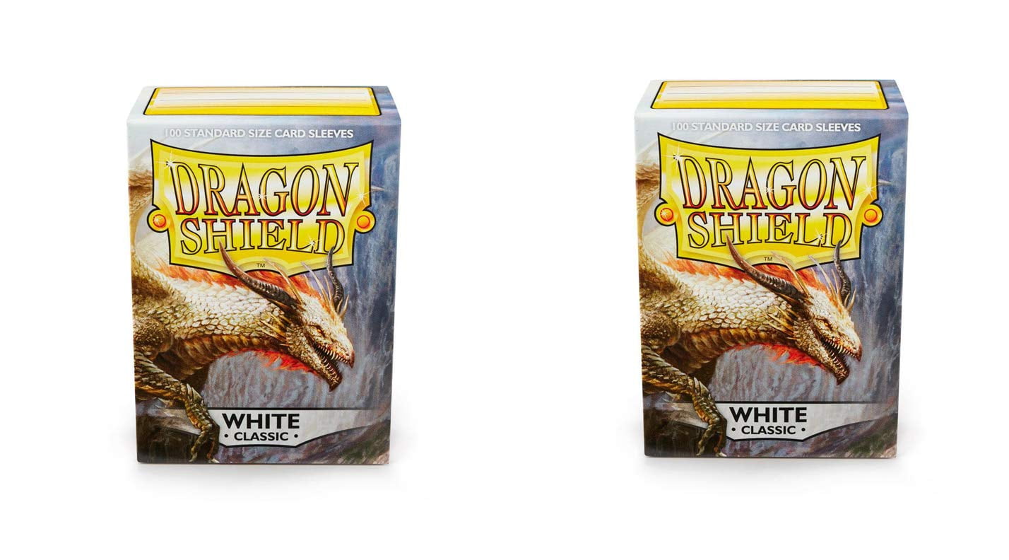 2 Packs Dragon Shield Classic White Standard Size 100 ct Card Sleeves Individual Pack