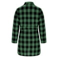 thumbnail image 6 of Women's Plaid Robe with Belt Long Sleeve Comfy Flannel Polyester Soft Nighgown Bathrobe for Women Short Length (2XL, Green), 6 of 7